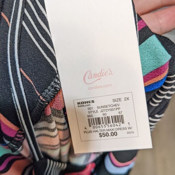 NWT Candies dress rainbow multi color stripes sz. 2x - Picture 7 of 8